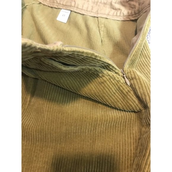 Old Navy Juniors Yellow Brown Corduroy Mini Skirt Size 0 Pleated Front W Pockets - Picture 5 of 7
